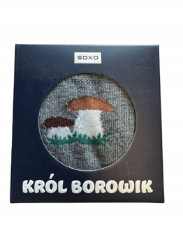 SKARPETY MĘSKIE SOXO, GRZYBKI, 40-45, KRÓL BOROWIK