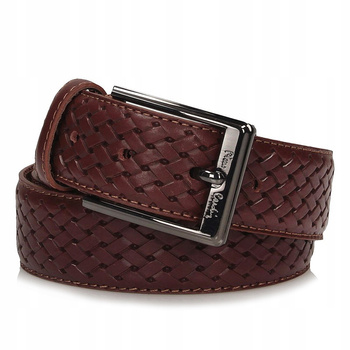 PASEK MĘSKI PIERRE CARDIN 9010, BRĄZ, SKÓRA, 115