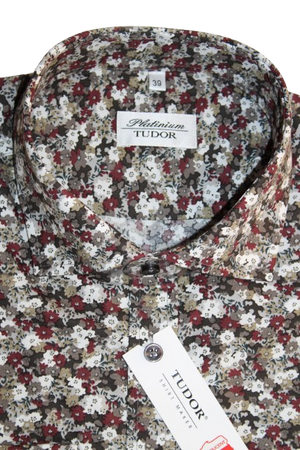 KOSZULA TUDOR DŁUGI RĘKAW SLIM 176/182, 100% BAWEŁNA