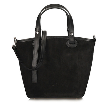 TOREBKA DAMSKA TOSCANIO G104, SKÓRA NATURALNA, CZARNY