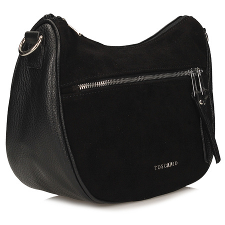 TOREBKA DAMSKA TOSCANIO G139, SKÓRA NATURALNA, CZARNY