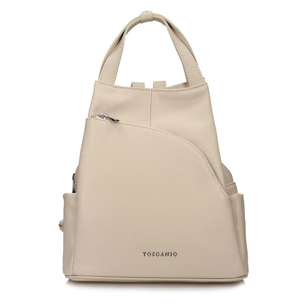 PLECAK DAMSKI TOSCANIO E97, SKÓRA NATURALNA, KREM