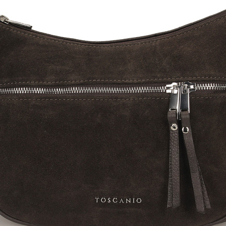 TOREBKA DAMSKA TOSCANIO G139, SKÓRA NATURALNA, CZEKOLADOWY BRĄZ