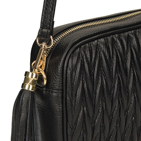 TOREBKA DAMSKA TOSCANIO F226, CZARNY, SKÓRA NATURALNA