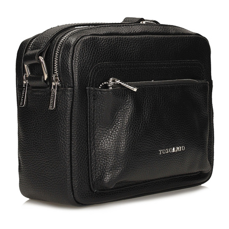 TOREBKA DAMSKA TOSCANIO F225, CZARNY, SKÓRA, NATURALNA