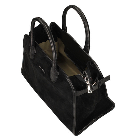 TOREBKA DAMSKA TOSCANIO G55, SKÓRA NATURALNA, CZARNY