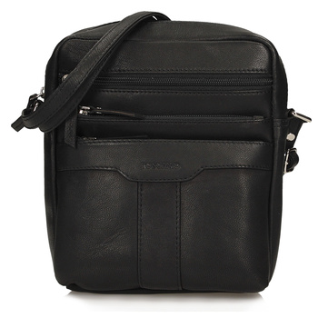 TOREBKA MĘSKA TOSCANIO T1149, CZARNY, SKÓRA