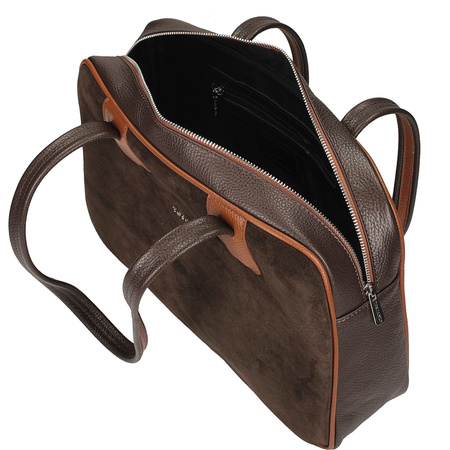 TOREBKA DAMSKA TOSCANIO G137, SKÓRA NATURALNA, CZEKOLADOWY BRĄZ