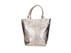 TOREBKA DAMSKA, SHOPPER TOSCANIO 1101, ZŁOTY SKÓRA NATURALNA