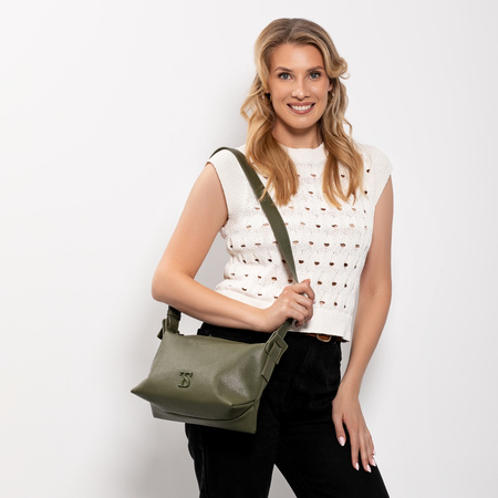 TOREBKA DAMSKA TOSCANIO F222, CZARNY, SKÓRA, NATURALNA