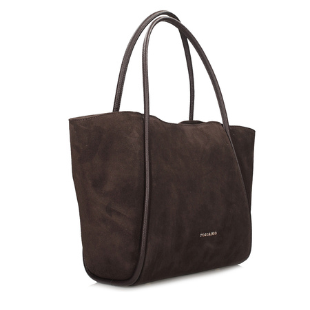 TOREBKA DAMSKA TOSCANIO G161, SKÓRA NATURALNA, CZEKOLADOWY BRĄZ