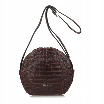 TOREBKA DAMSKA TOSCANIO F82, BRĄZ, SKÓRA