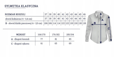 KOSZULA TUDOR DŁUGI RĘKAW SLIM 44 - 176/182, WZÓR
