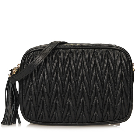 TOREBKA DAMSKA TOSCANIO F226, CZARNY, SKÓRA NATURALNA