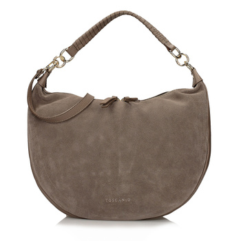 TOREBKA DAMSKA TOSCANIO F217  BEŻ, SKÓRA NATURALNA ZAMSZOWA, LICOWA