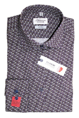 KOSZULA TUDOR DŁUGI RĘKAW SLIM 176/182, 100% BAWEŁNA