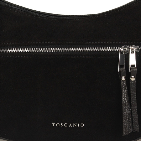 TOREBKA DAMSKA TOSCANIO G139, SKÓRA NATURALNA, CZARNY
