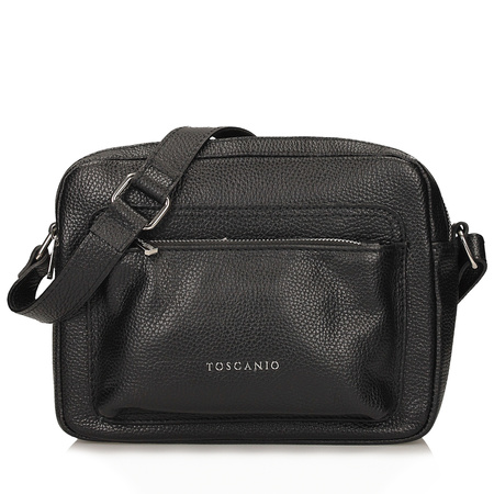TOREBKA DAMSKA TOSCANIO F225, CZARNY, SKÓRA, NATURALNA