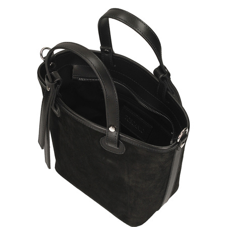 TOREBKA DAMSKA TOSCANIO G104, SKÓRA NATURALNA, CZARNY