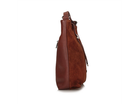 TOREBKA DAMSKA TOSCANIO A88 BRĄZ, SKÓRA NATURALNA, ZAMSZ