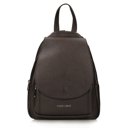 PLECAK DAMSKI TOSCANIO A186, SKÓRA NATURALNA, CZEKOLADOWY BRĄZ