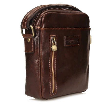 TOREBKA MĘSKA TOSCANIO A77 BRĄZ, SKÓRA