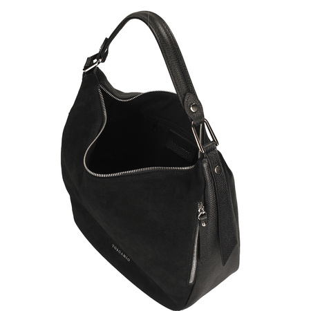 TOREBKA DAMSKA TOSCANIO G107, SKÓRA NATURALNA, CZARNY