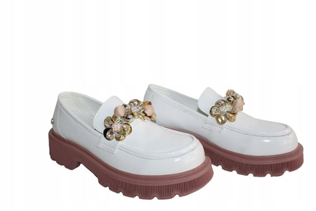 MOKASYNY GOE NN2N4201 BIAŁY/RÓŻ R. 38