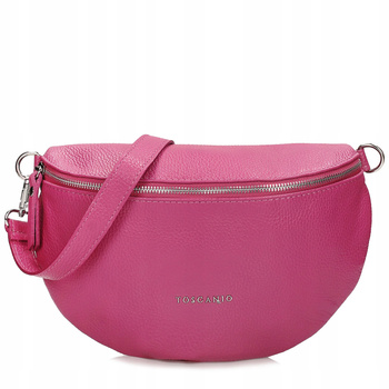 TOREBKA DAMSKA TOSCANIO F181, FUKSJA, SKÓRA NATURALNA