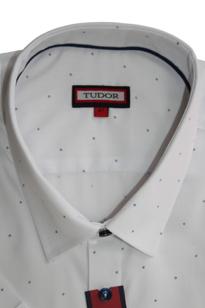KOSZULA TUDOR KRÓTKI RĘKAW REGULAR, BIAŁA