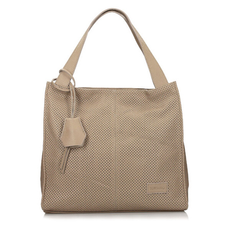 TOREBKA TOSCANIO G42, BEŻ, SKÓRA NATURALNA