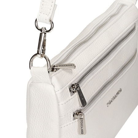 TOREBKA DAMSKA TOSCANIO F169, BIAŁY, SKÓRA NATURALNA