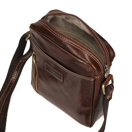 TOREBKA MĘSKA TOSCANIO A77 BRĄZ, SKÓRA