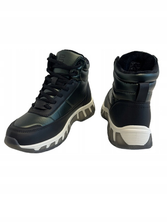 BOTKI. ŚNIEGOWCE BAGATT D31-AGN30-5969 BLACK/DK GREEN