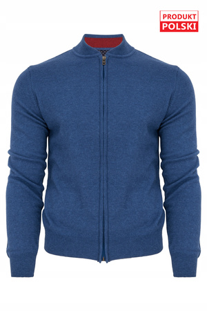 SWETER, KARDIGAN MĘSKI T-1664, ZAMEK, M&M, WEŁNA R. XXL