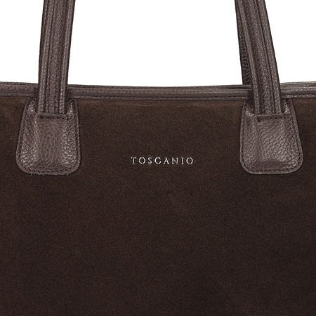 TOREBKA DAMSKA TOSCANIO G116, SKÓRA NATURALNA, CZEKOLADOWY BRĄZ