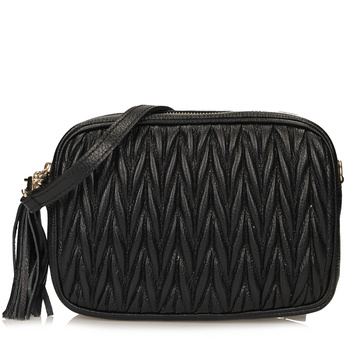 TOREBKA DAMSKA TOSCANIO F226, CZARNY, SKÓRA NATURALNA