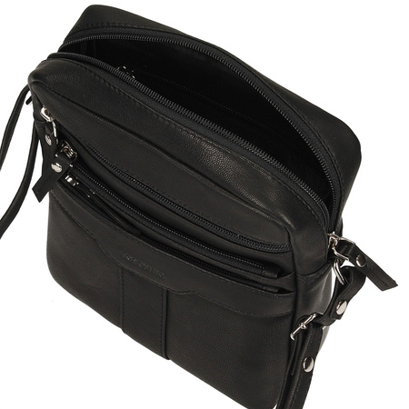 TOREBKA MĘSKA TOSCANIO T1149, CZARNY, SKÓRA