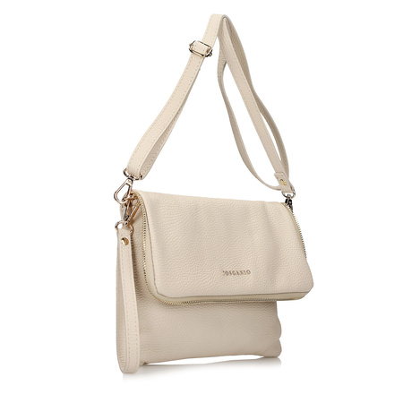 TOREBKA DAMSKA TOSCANIO F55, KREM, KOPERTÓWKA, SKÓRA NATURALNA