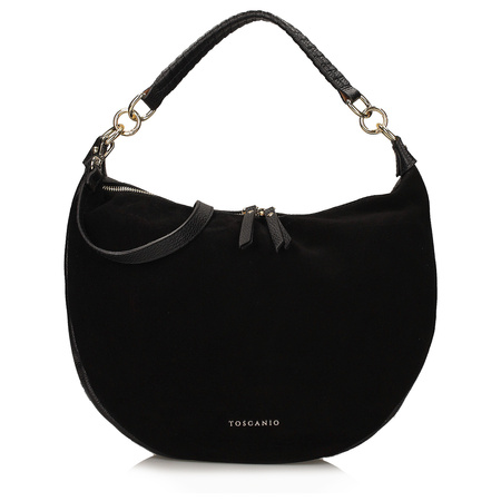 TOREBKA DAMSKA TOSCANIO F217 CZARNY, SKÓRA NATURALNA ZAMSZOWA, LICOWA