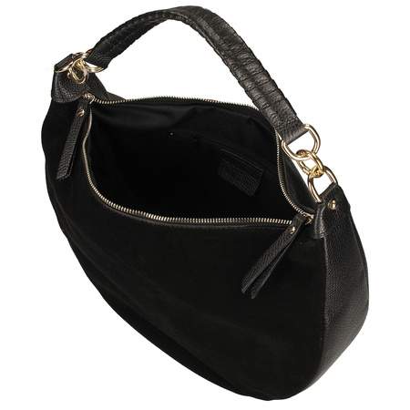 TOREBKA DAMSKA TOSCANIO F217 CZARNY, SKÓRA NATURALNA ZAMSZOWA, LICOWA