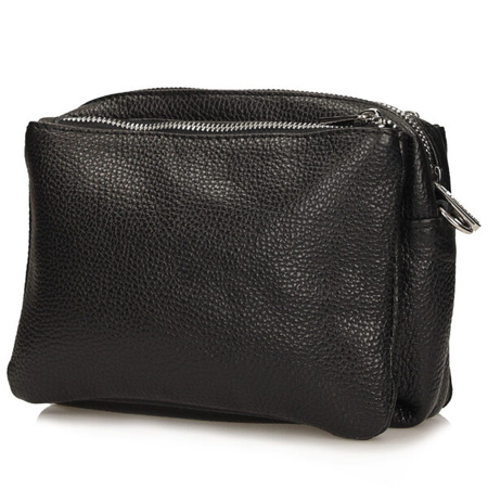 TOREBKA DAMSKA TOSCANIO G81, SKÓRA NATURALNA, CZARNY