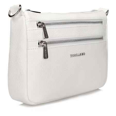 TOREBKA DAMSKA TOSCANIO F169, BIAŁY, SKÓRA NATURALNA