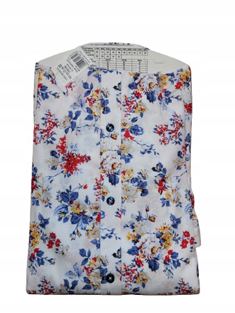 KOSZULA TUDOR DŁUGI RĘKAW SLIM KWIATY 45 - 176/182