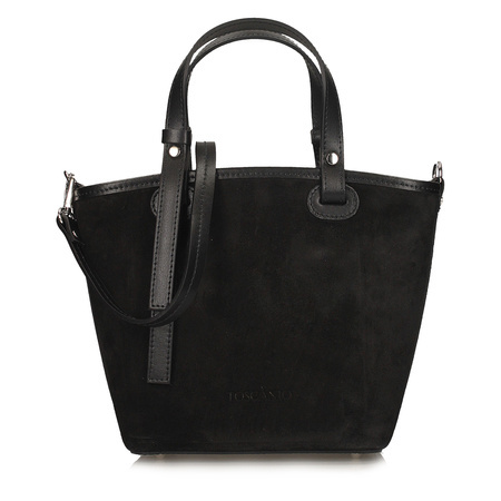 TOREBKA DAMSKA TOSCANIO G104, SKÓRA NATURALNA, CZARNY