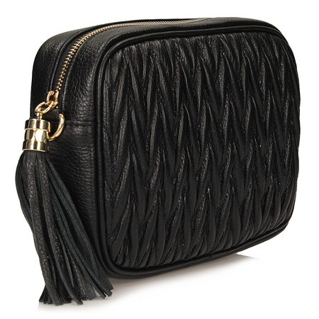 TOREBKA DAMSKA TOSCANIO F226, CZARNY, SKÓRA NATURALNA