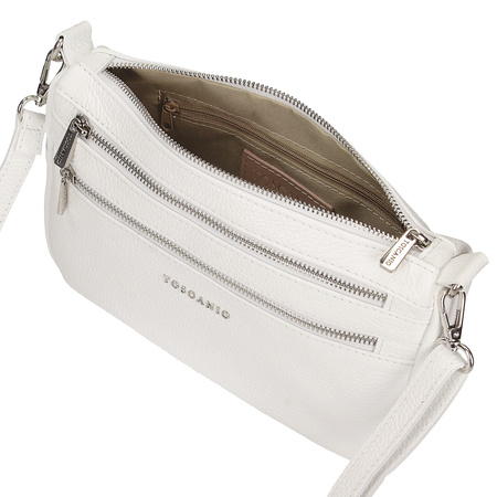 TOREBKA DAMSKA TOSCANIO F169, BIAŁY, SKÓRA NATURALNA