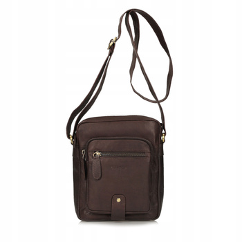 TOREBKA MĘSKA TOSCANIO T5716, BRĄZ, SKÓRA