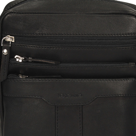 TOREBKA MĘSKA TOSCANIO T1149, CZARNY, SKÓRA