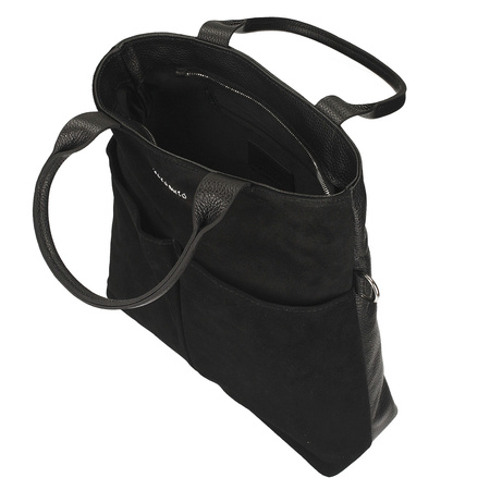 TOREBKA DAMSKA TOSCANIO G97, SKÓRA NATURALNA, CZARNY